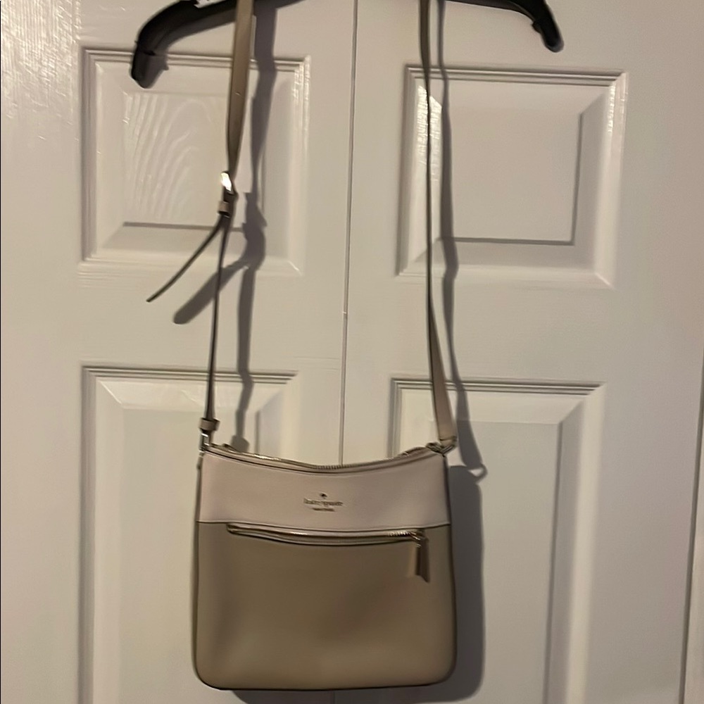 Kate Spade Cream and Tan Crossbody Bag with Adjustable Strap